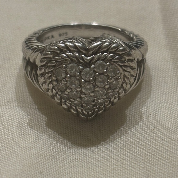 Judith Ripka Jewelry - Judith Ripka Silver Heart CZ Ring Size 7